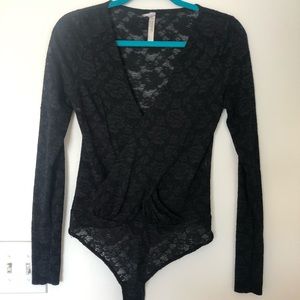 FREE PEOPLE Black Bodysuit